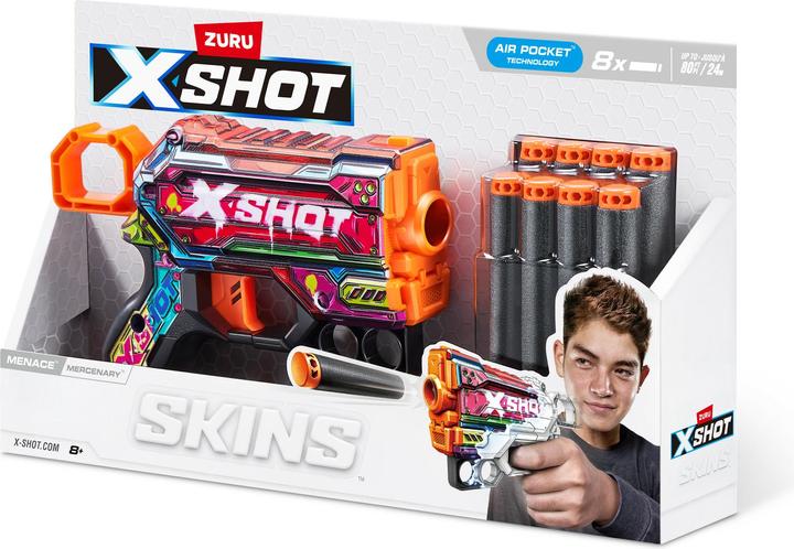 Actual product image Xshot Skin Menace 8 Dart Gun