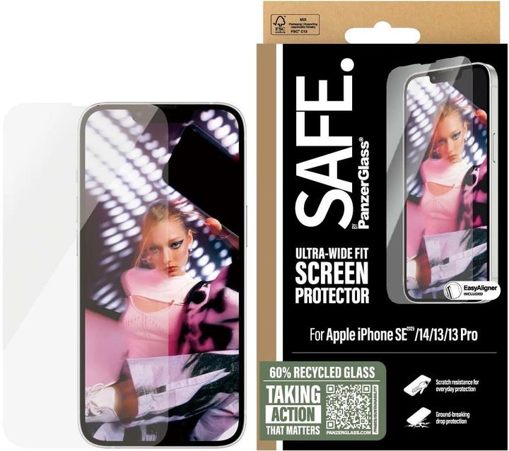 Productafbeelding PanzerGlass Safe. (1 Stuk, Apple iPhone 14, Apple iPhone 13, Apple iPhone 16e, Apple iPhone 13 Pro)