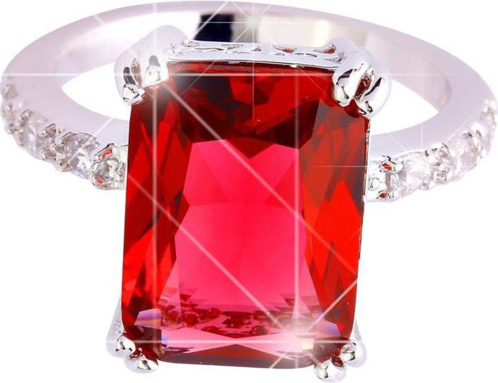 Actual product image Hermex Silver plated ring with Ruby Spinel / Zirconia - Size 58 / Size 8 (8)