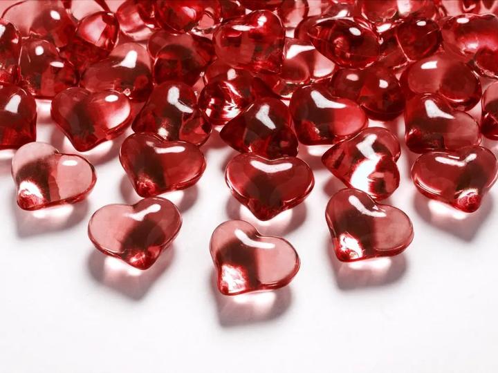 Produktbild Partydeco Crystal hearts, red, 21mm (1 pkt / 30 pc.)