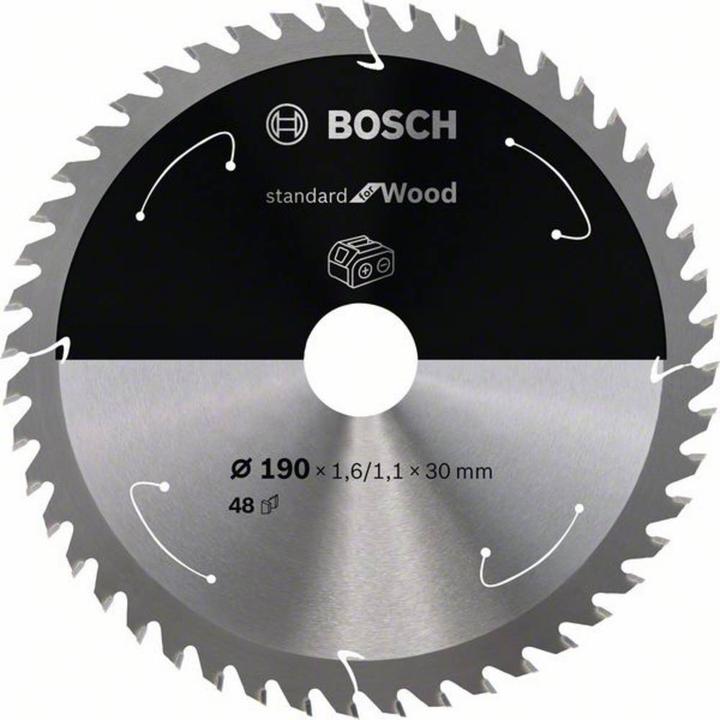 Bosch Professional Zubehör Lama per sega circolare a batteria PRO Wood, 190 x 1,6 x 30 mm