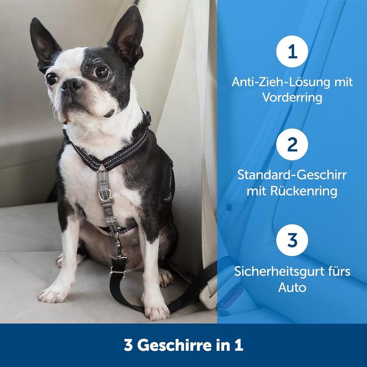 Produktbild PetSafe 3-in-1-Geschirr und Rückhaltegurt (M, Hund, Spazieren, Allgemein)