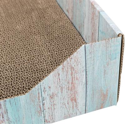 Image du produit Trixie Scratching bed, cardboard, catnip, 45×12×33 cm, turquoise (33 cm, Turquoise)