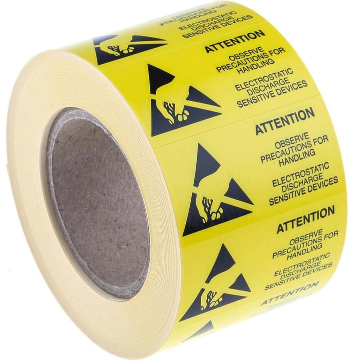 Actual product image Rs Pro Paper label/symbol "ATTENTION",25x45mm