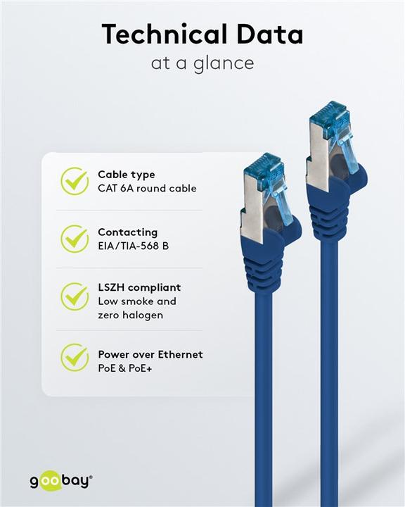 Actual product image Goobay network cable (S/FTP, CAT6a, 1 m)