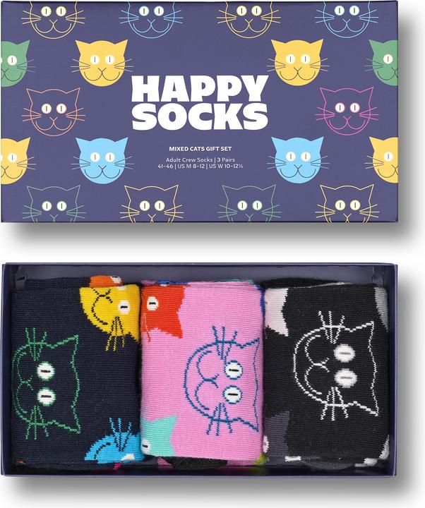 Actual product image Happy Socks Mixed Cat Gift Set (pack of 3, 36 - 40)