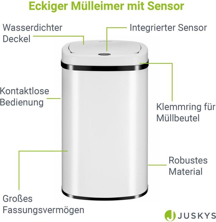 Actual product image Juskys Automatic waste bin with sensor (60 l)