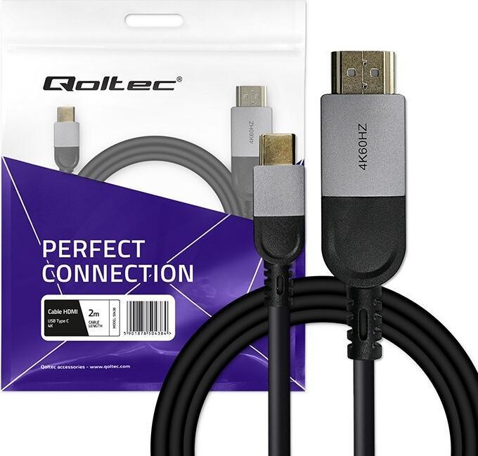 Produktbild Qoltec USB-C zu HDMI 4K Kabel 60Hz 32AWG 2m (2 m, HDMI)