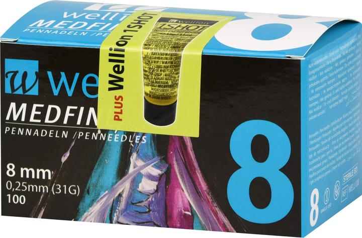 Image du produit Wellion Aiguilles de Penn Medfine Plus 8mm (Aiguilles de stylo + aiguilles jetables)
