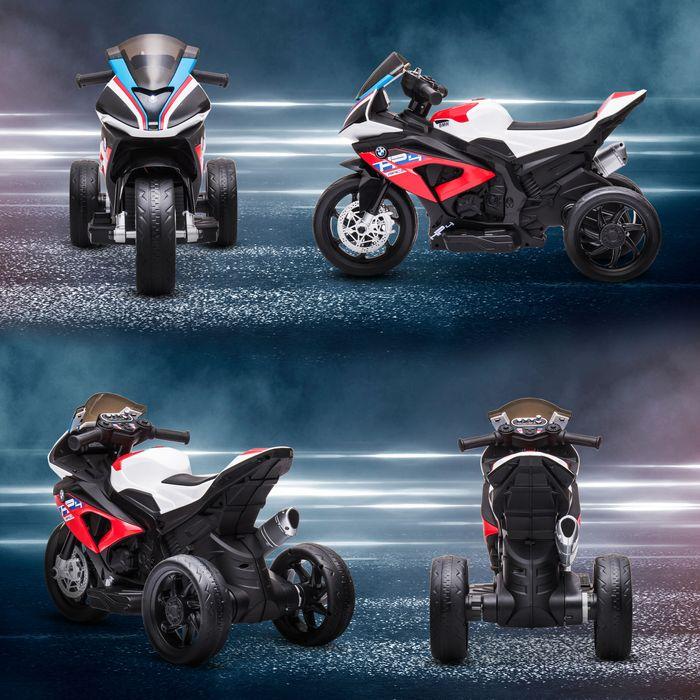 Produktbild Swisshandel24 Kinderelektro-Motorrad 6V Dreirad, 3 Musikmodi 2,5km/h ab 18 Monaten PP Metall Rot (6 V)