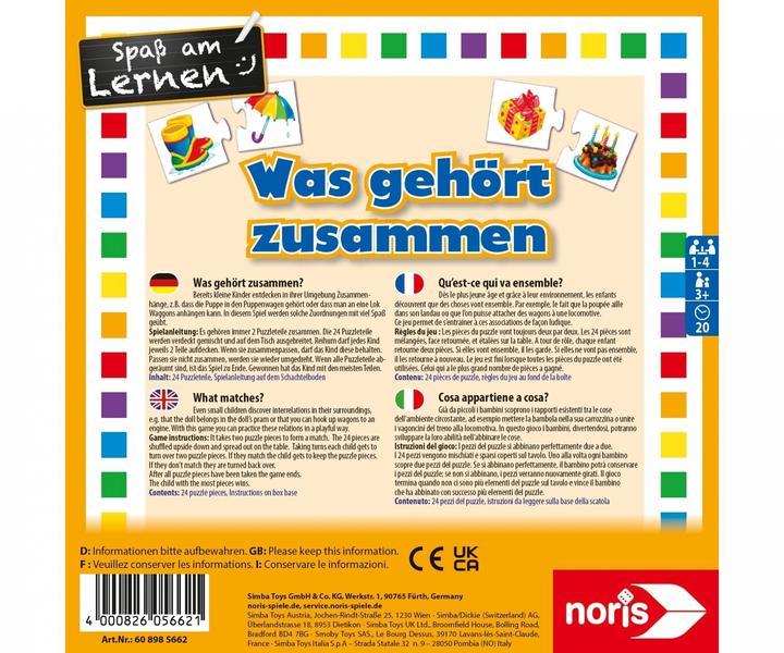Produktbild Noris Was gehört zusammen (Englisch, Französisch)