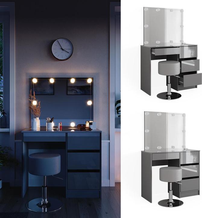 Actual product image Vicco Sherry with stool and lighting (90 x 75 x 40 cm)