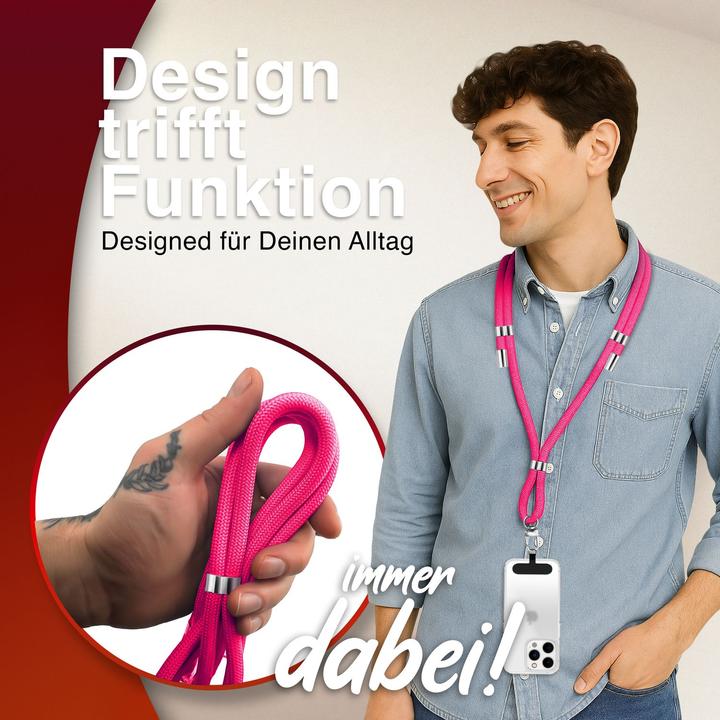 Immagine prodotto Nalia HoldMe Lanyard Handykette – Universal Trageband für Smartphones - Verstellbar, Soft & Elastisch