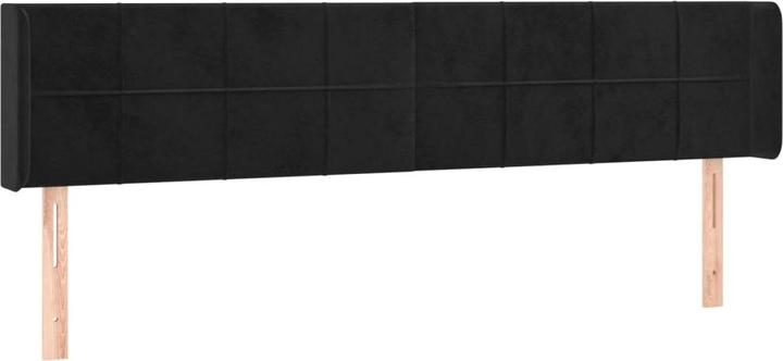 Produktbild VidaXL Kopfteil mit Ohren Schwarz 203x16x118/128 cm Samt,Farbe (203 x 16 x 128 cm)