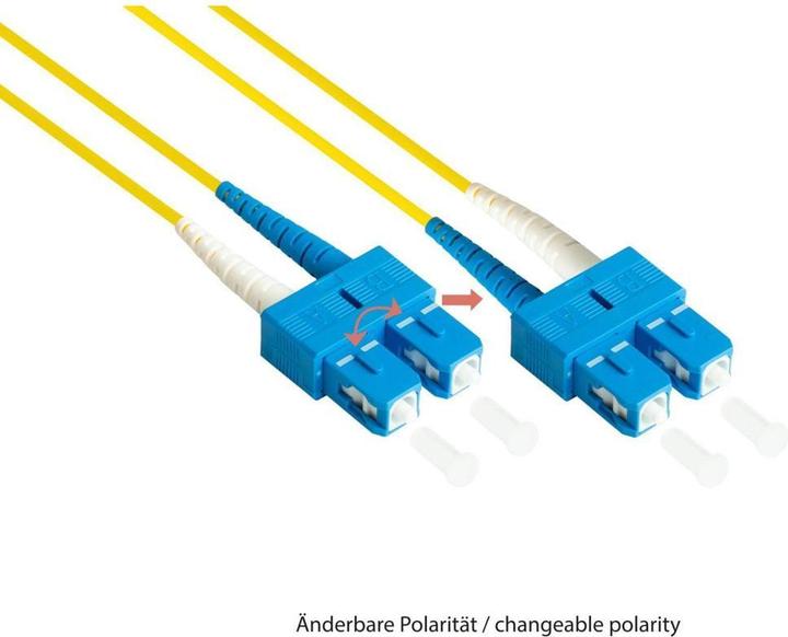 Actual product image Varia Patch cable fibre optic duplex OS2 (singlemode, 9125) LCSC, LSZH, interchangeable polarit (15 m)