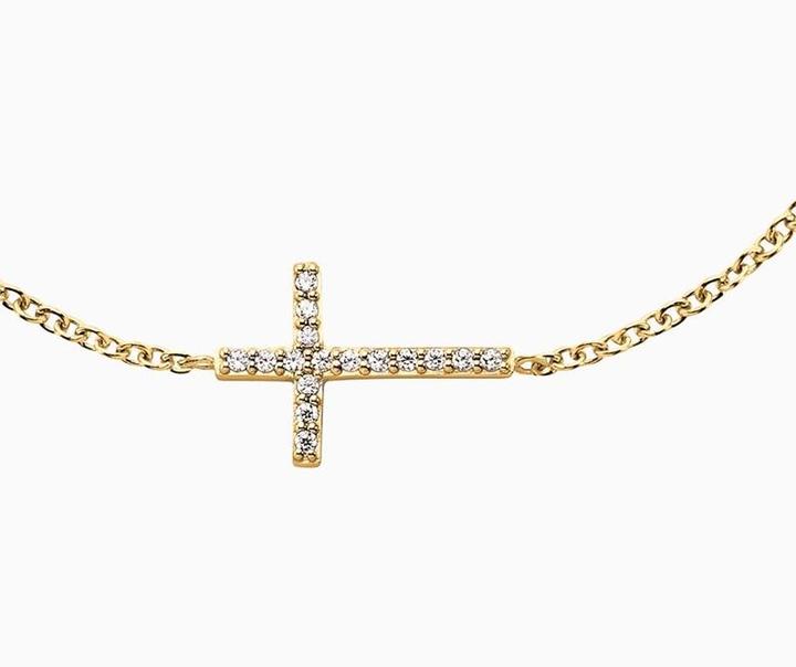 Actual product image Engelsrufer Lilcross necklace (20 cm, 925 silver gold-plated)