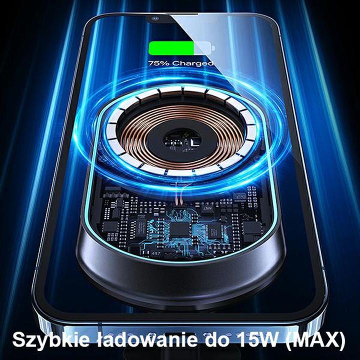 Image du produit Usams Magnetyczny uchwyt indukcyjny Wireless Charging 15W do kratki went. czarny/black CD182ZJ01 (US