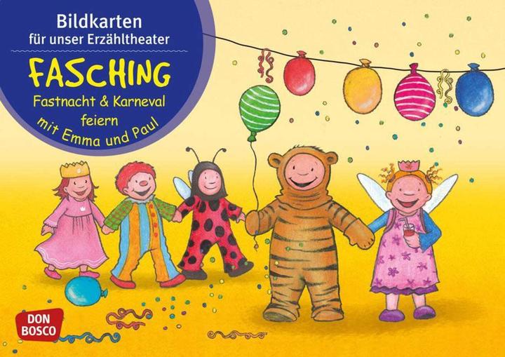 Immagine prodotto Fasching, Fastnacht & Karneval feiern mit Emma und Paul, Kamishibai Bildkartenset (Tedesco, Monika Lehner, 2022)