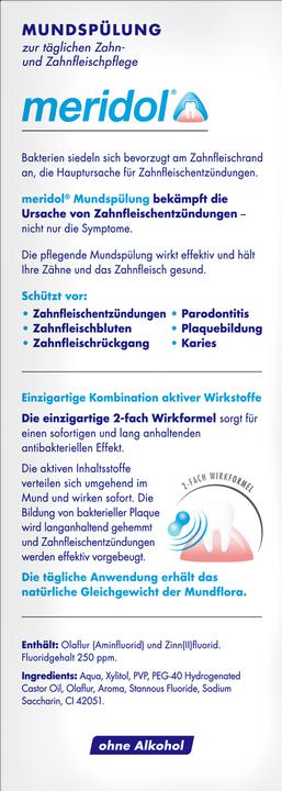 Produktbild Meridol Mundspülung zur täglichen Zahn- und Zahnfleischpflege, 400 ml Lösung (400 ml, Mundspülung)