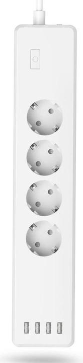 Actual product image Hama Smart WLAN socket strip 4-way, individually switchable, overload protection, 4xUSB (4 x, USB, 1.70 m)