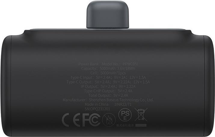 Actual product image Baseus Powerbank OS-Baseus Compact IP 5000mAh 20W (black) (5000 mAh, 20 W, 20 Wh)