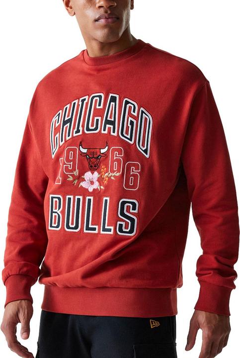Produktbild New Era Oversize NBA Pullover - FLORAL Chicago Bulls rot S (S)
