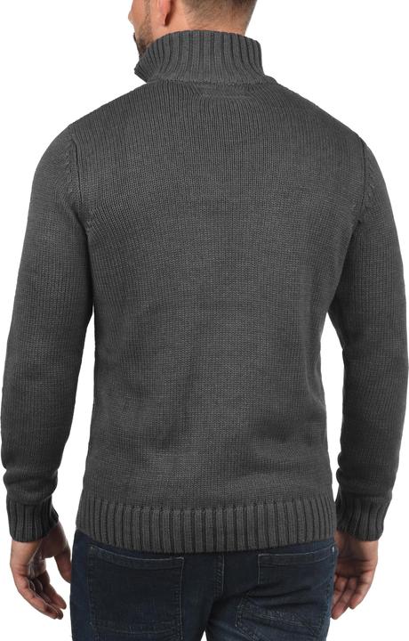 Image du produit Solid Petro Pull En Grosse Maille À Col Camionneur Pull-Over Pour Homme Avec Col Droit Avec Fermetur (M)