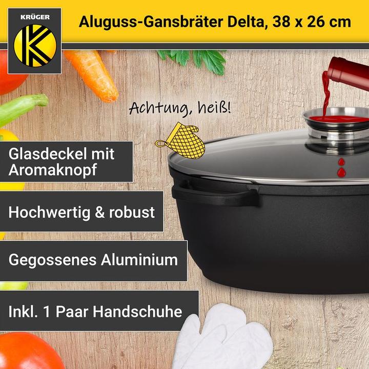 Image du produit Krüger Foyers d'oie en fonte d'aluminium (Cocotte + faitout, Aluminium)