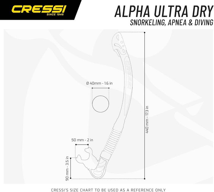 Produktbild Cressi Alpha Ultra Dry - Schnorchel für Tauchen & Apnoe