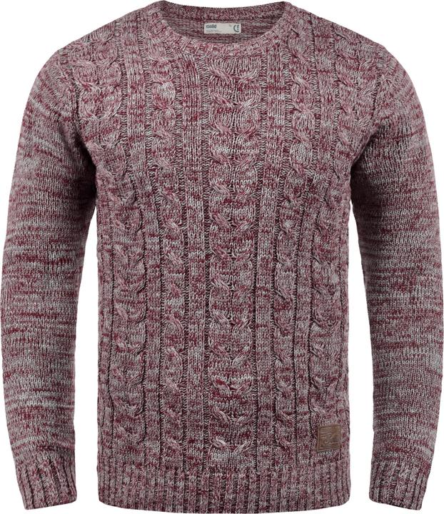 Actual product image Solid Philemon Men's Jumper Chunky Knit Pullover With Crew Neck Made Of 100% Cotton (L)