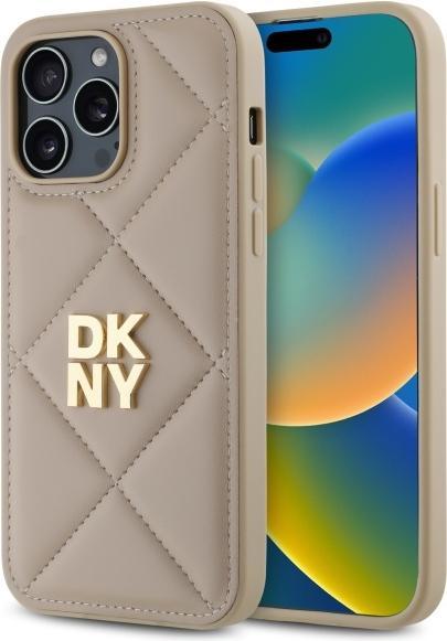 Actual product image DKNY DKHCP14LPQDSLE iPhone 14 Pro 6.1" beżowy/beige Quilted Stack Logo (Apple iPhone 14 Pro)
