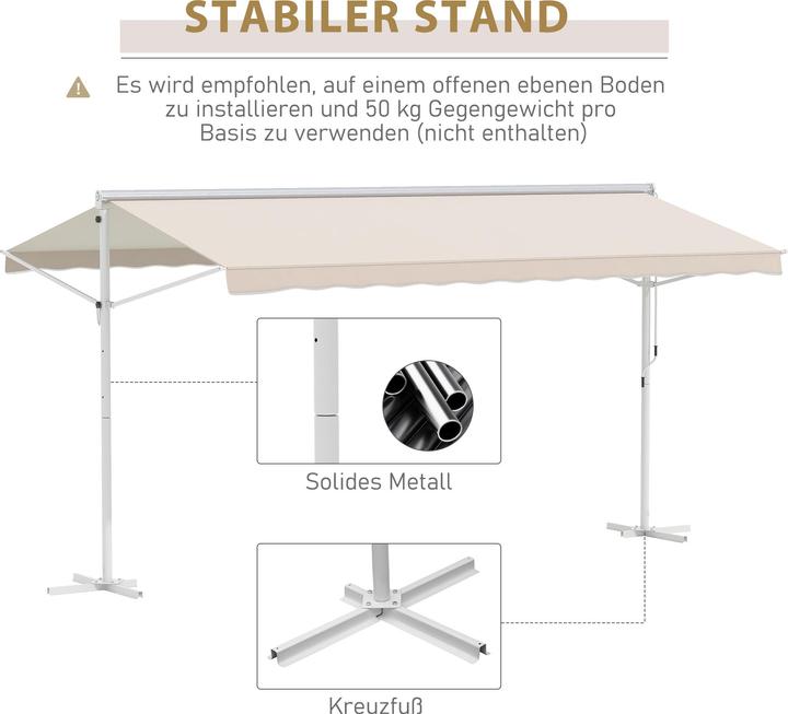 Actual product image Outsunny Garden awning with crank (3.42 m)