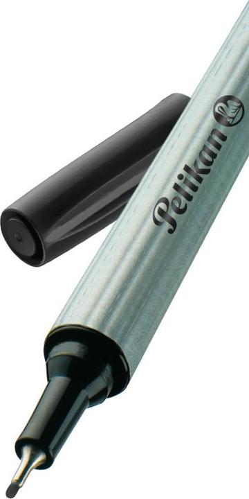 Pelikan 940601 Fineliner 96, 3 pieces in blister pack, black (Silver, Black, 3 x)