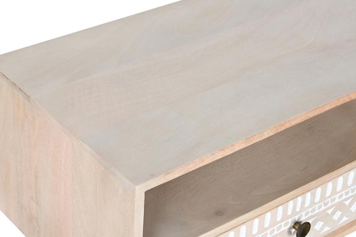 Actual product image DKD Home Decor TV furniture White Natural Mango wood 130 x 40 x 45 cm (130 x 40 x 45 cm)