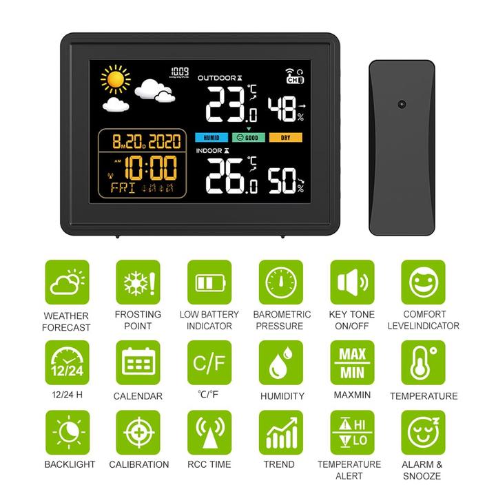 Immagine prodotto Vonivi Funk-Wetterstation mit Aussensensor und Hygrometer