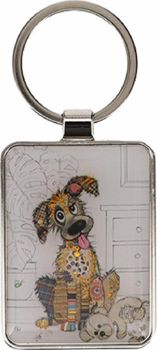 Actual product image Kiub rectangle keyring ap dog kook
