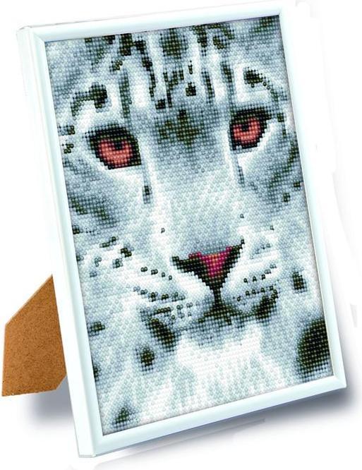 Image du produit Craft Buddy Léopard des neiges, 21x25cm image avec cadre Crystal Art
