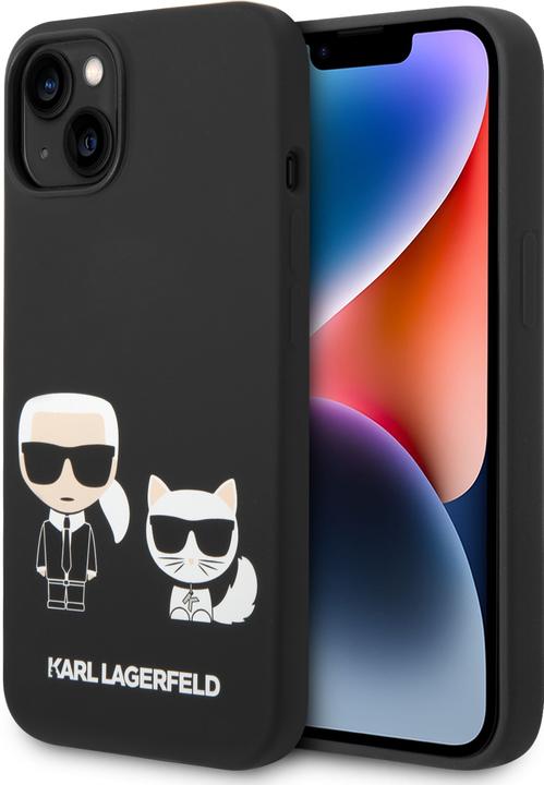 Actual product image Karl Lagerfeld Hard Cover Silicone Karl and Choupette Magsafe Black, for iPhone 14, KLHMP14SSSKCK (Apple iPhone 14)