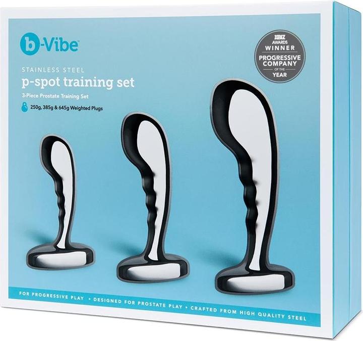 Image du produit Earthly Body Kit de formation b-Vibe P-Spot en acier inoxydable : bouchons anaux pour stimulation progressive