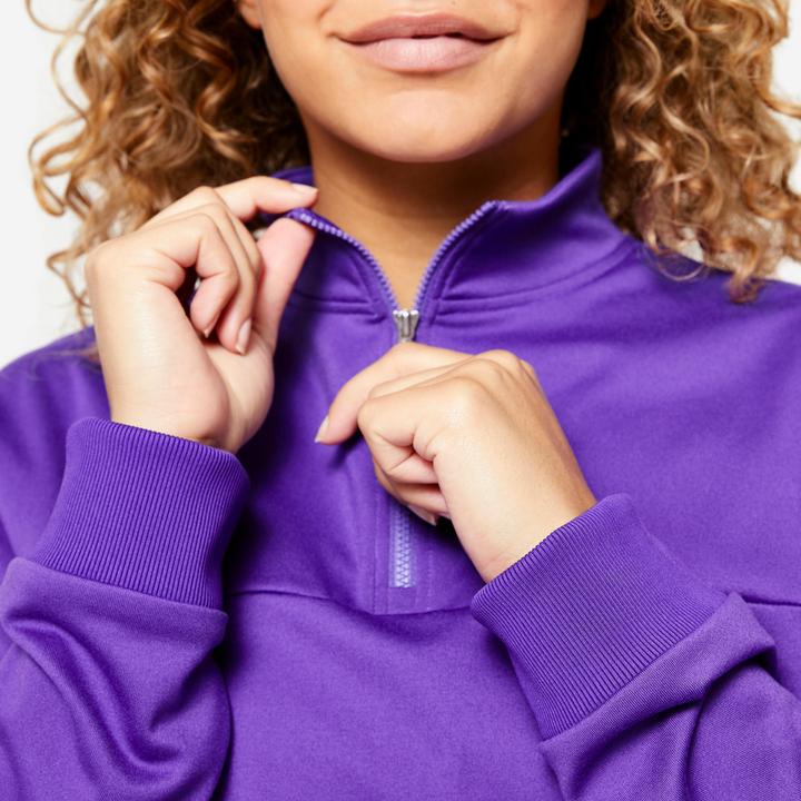 Immagine prodotto Domyos Felpa donna manica lunga con colletto a zip - viola (L)