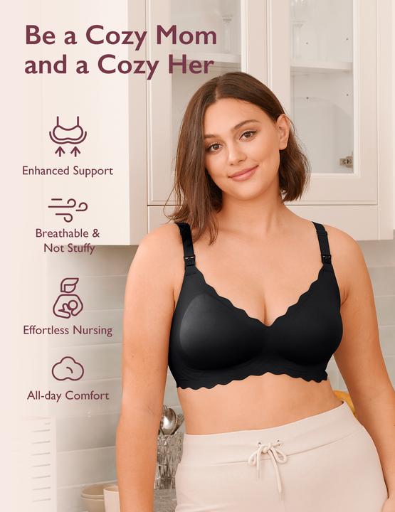 Produktbild Momcozy YN46 Seamless Support Floral Nursing Bra Black M (M)