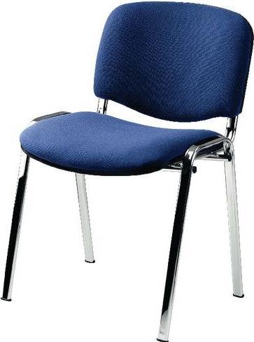 Nowy Styl Besucherstuhl ISO PLUS Stoff Gestell aus Chrom Blau