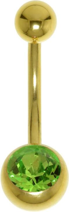 Image du produit Bijouteria Piercing nombril (Acier chirurgical 316L, Revêtement PVD (couleur or), Cristal Premium)