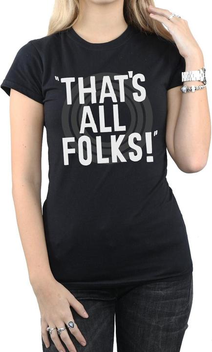 Immagine prodotto Looney Tunes That's All Folks Text Maglietta Donna (M)
