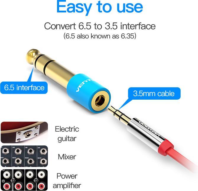 Produktbild Vention Audio Adapter VAB-S01-L, Jack 3.5mm to Jack 6.5mm (Winkeladapter)