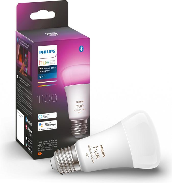 Image du produit Philips Hue White & Color Ambiance BT (E27, 11 W, 1100 lm, 1 x, F)