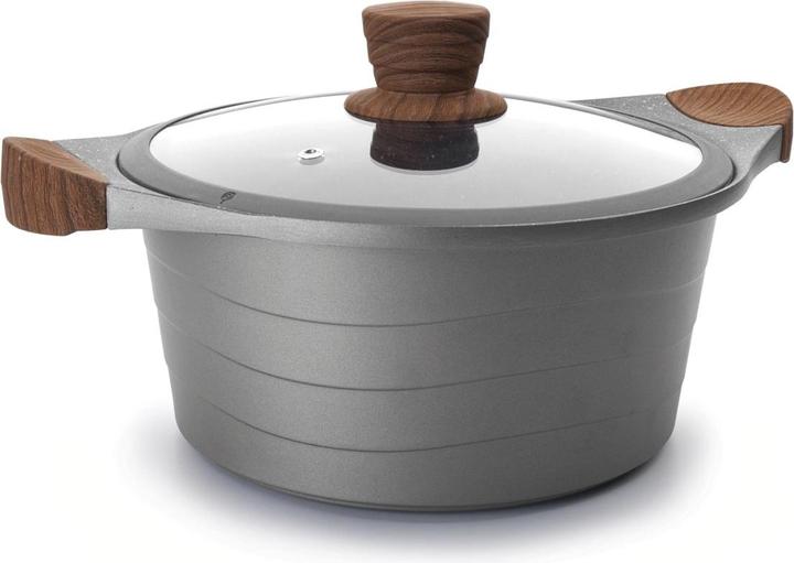 Image du produit Lacor Stilo poêle à frire avec couvercle en verre fonte d'aluminium D28cm (28 cm, Casserole à manche, Fonte d'aluminium)