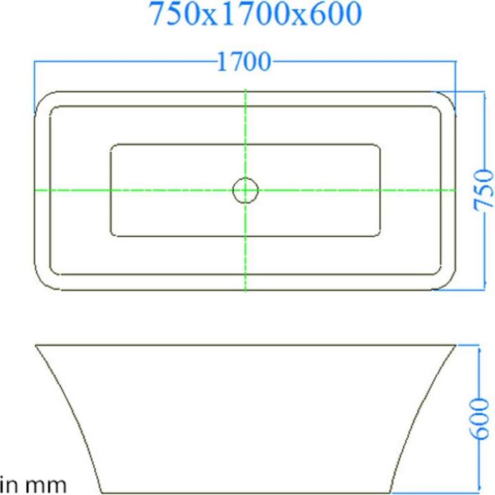 Actual product image Jet-Line Bathtub BAAR white 170x75cm (170 cm, 75 cm)