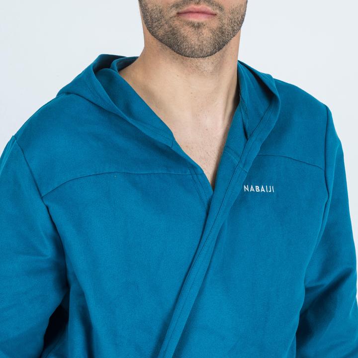Image du produit Nabaiji Peignoir homme capuche microfibre compact - bleu foncé (XS)