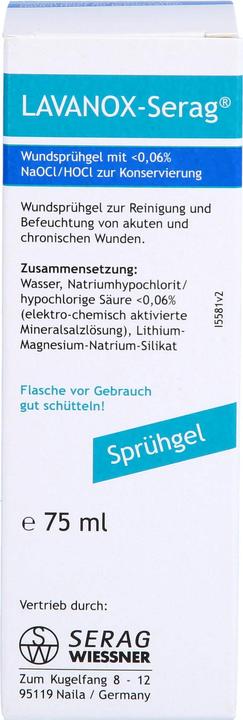Actual product image Serag Wiessner LAVANOX wound spray gel (hydrogel), 75 ml GEL (75 ml)